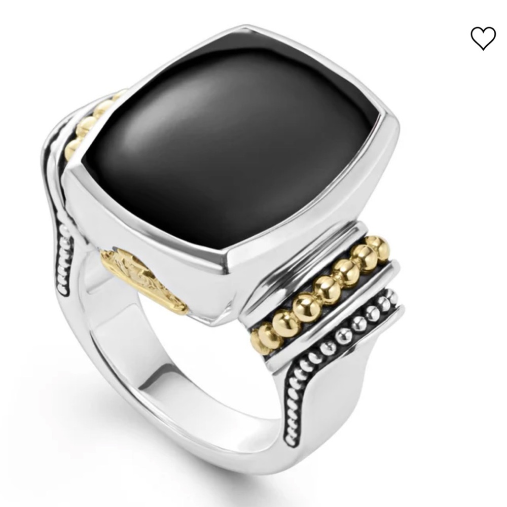 RITTENHOUSE Large Onyx Statement Ring from Lagos SZ 8